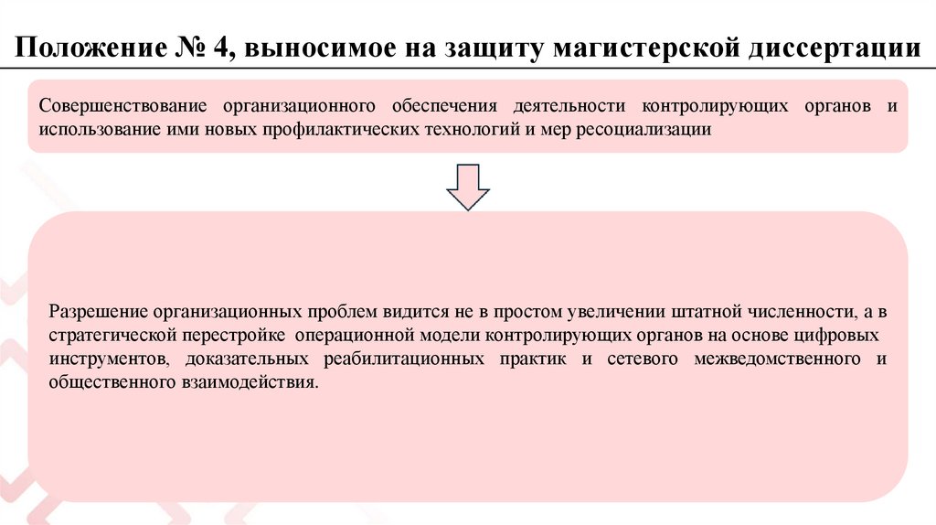 Положение № 4, выносимое на защиту магистерской диссертации