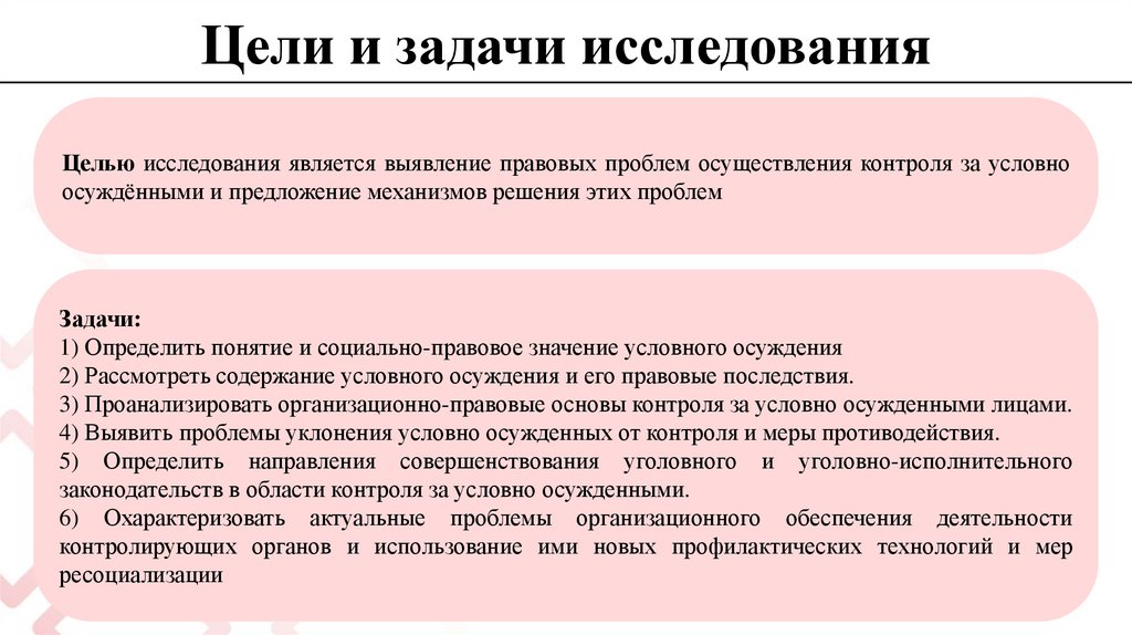 Цели и задачи исследования