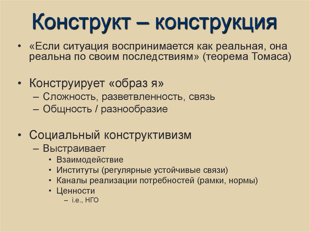 Конструкт – конструкция