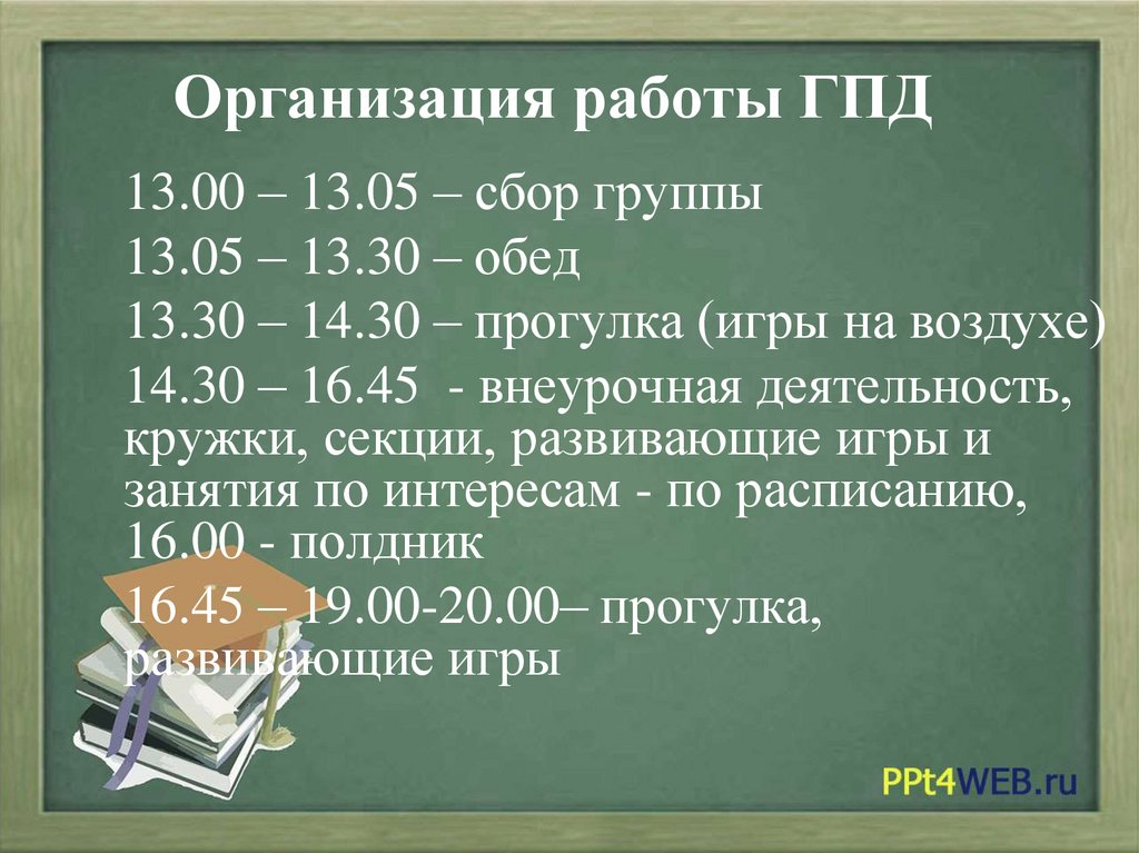 Организация работы ГПД