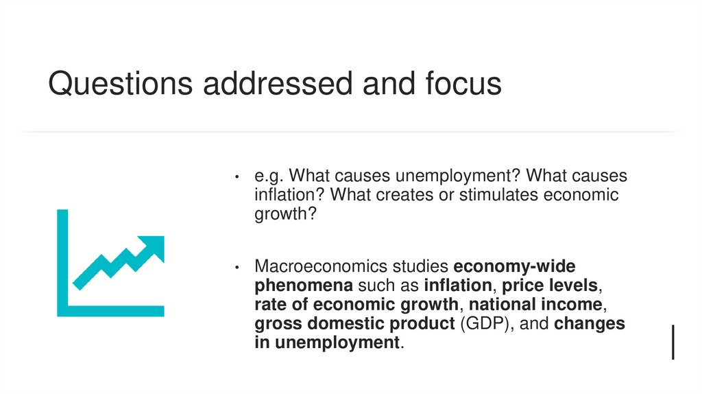 Questions addressed and focus