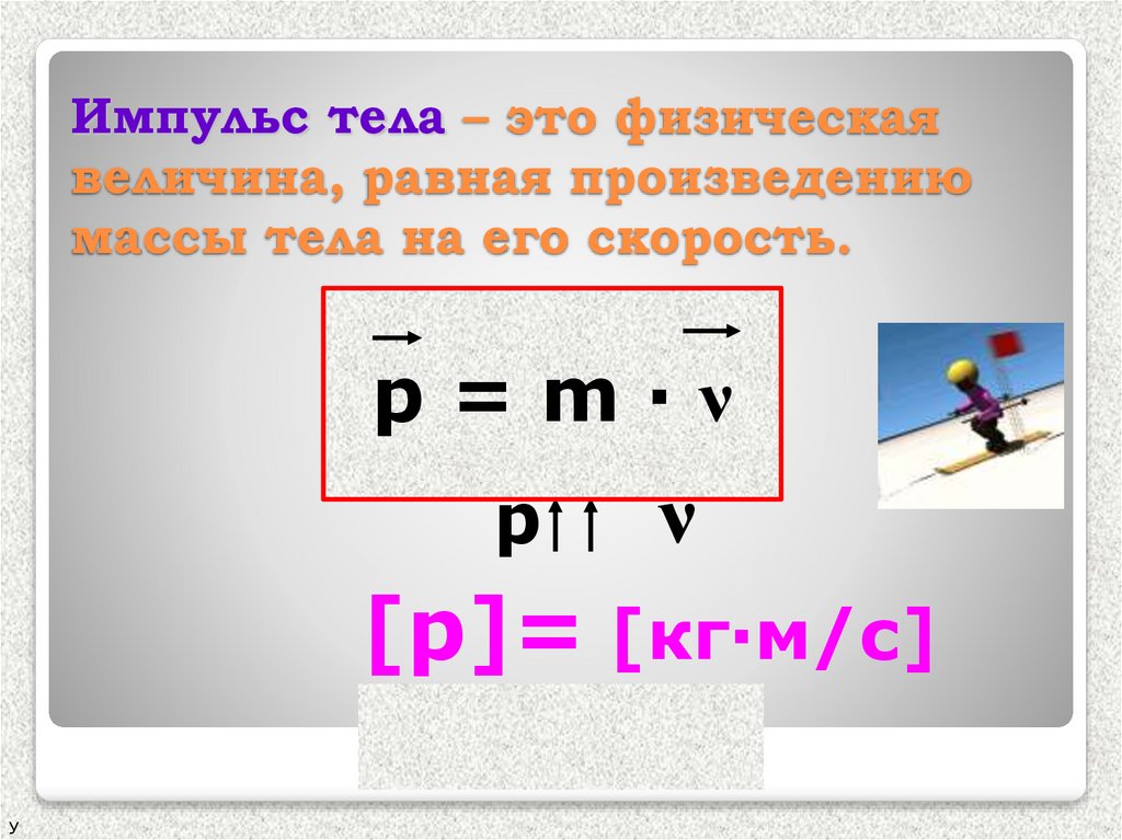 Импульс тела – это физическая величина, равная произведению массы тела на его скорость.