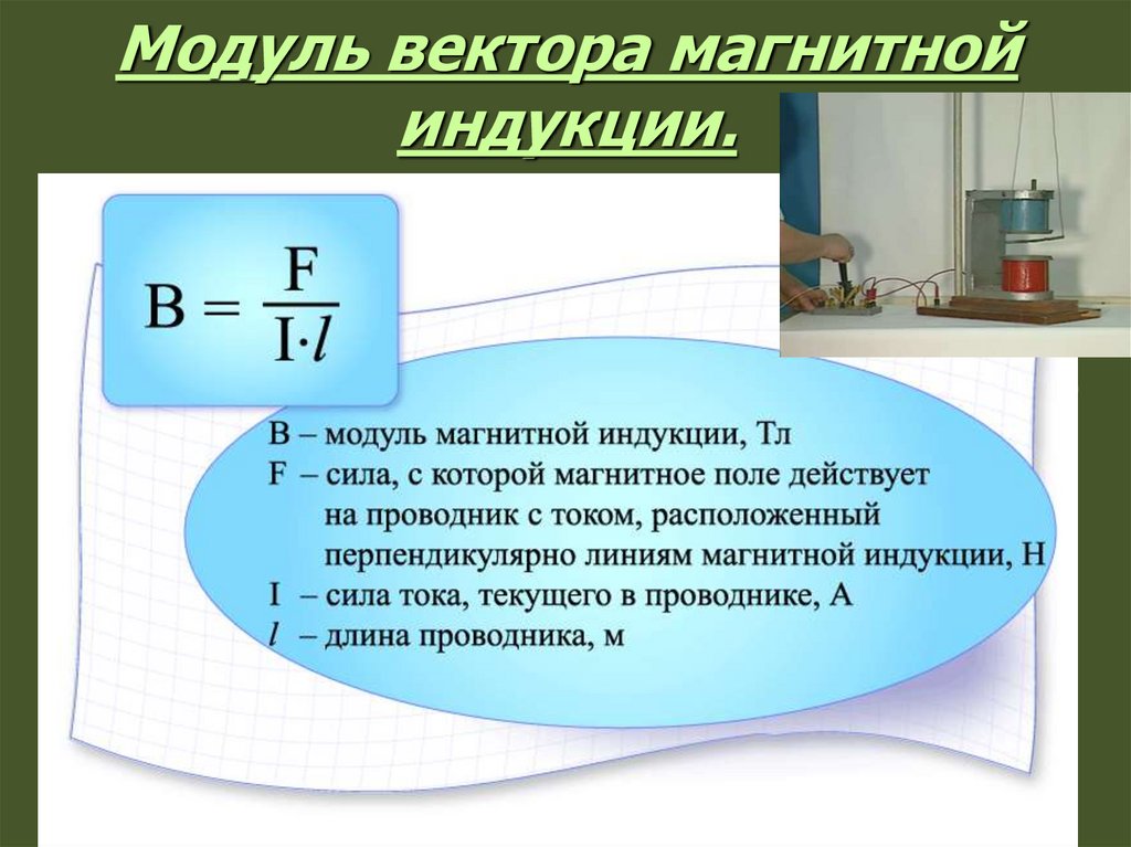 Модуль вектора магнитной индукции.