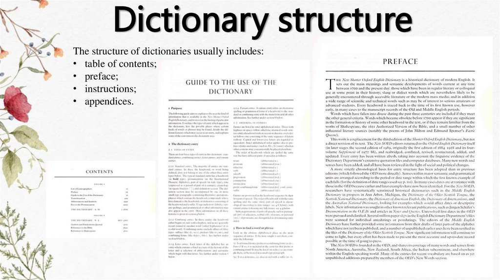 Dictionary structure