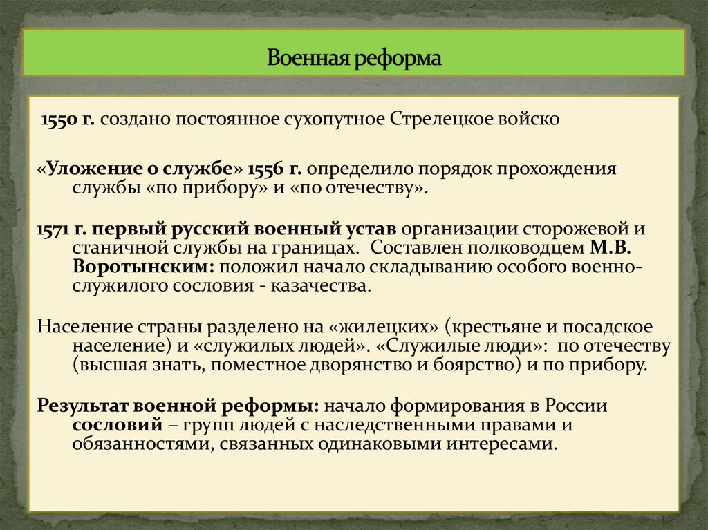 Военная реформа