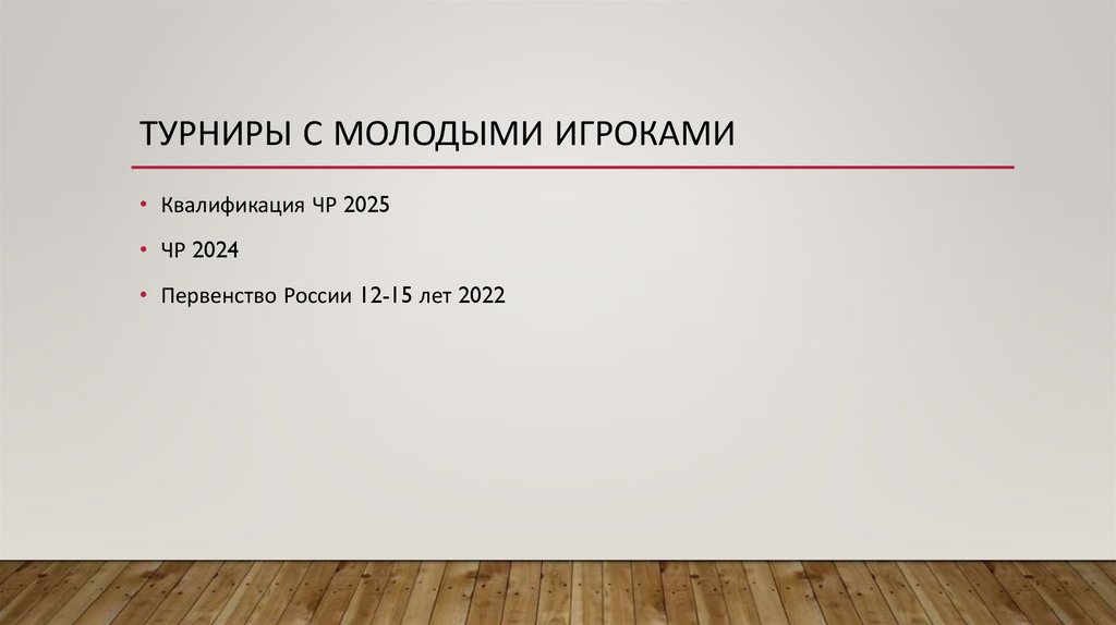 Турниры с Молодыми Игроками