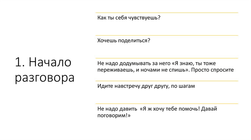 1. Начало разговора