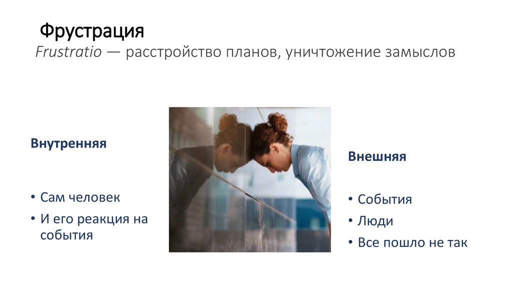 Фрустрация Frustratio — расстройство планов, уничтожение замыслов