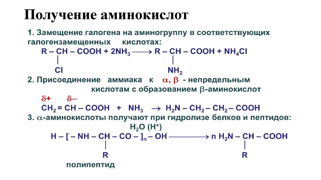 Получение аминокислот