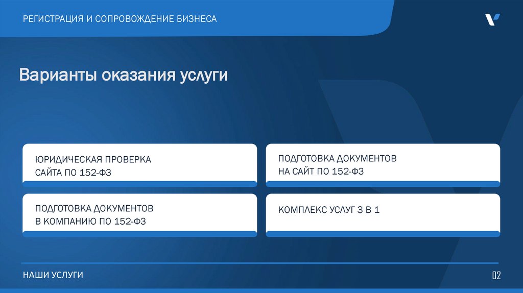 Варианты оказания услуги