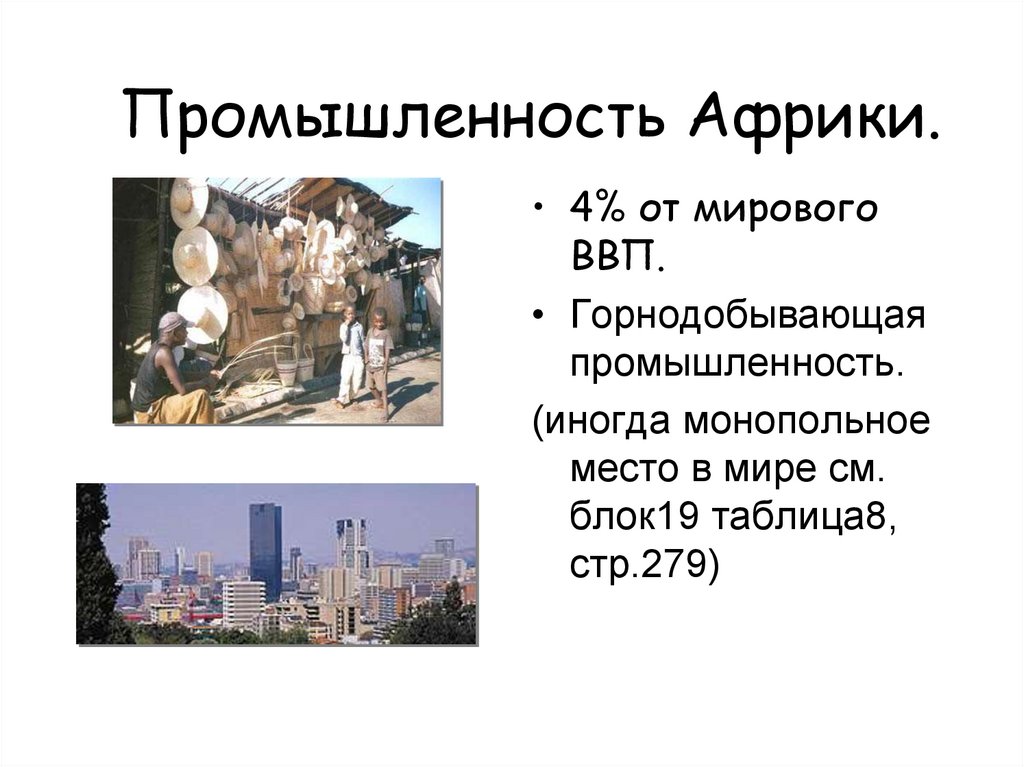 Промышленность Африки.