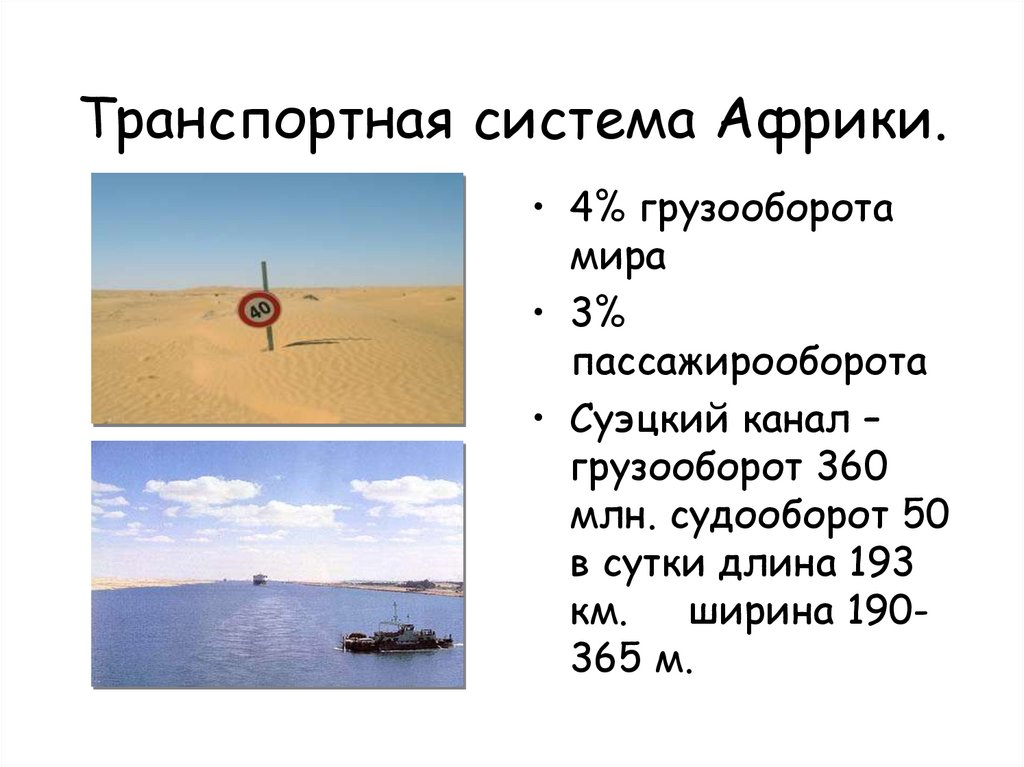 Транспортная система Африки.