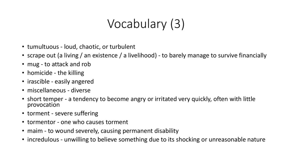Vocabulary (3)