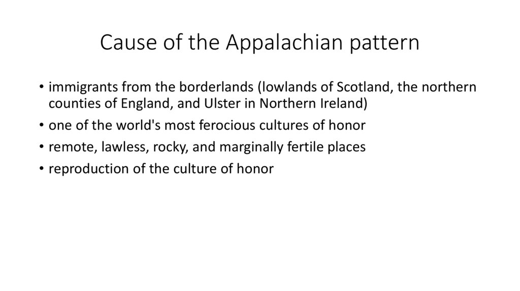 Cause of the Appalachian pattern
