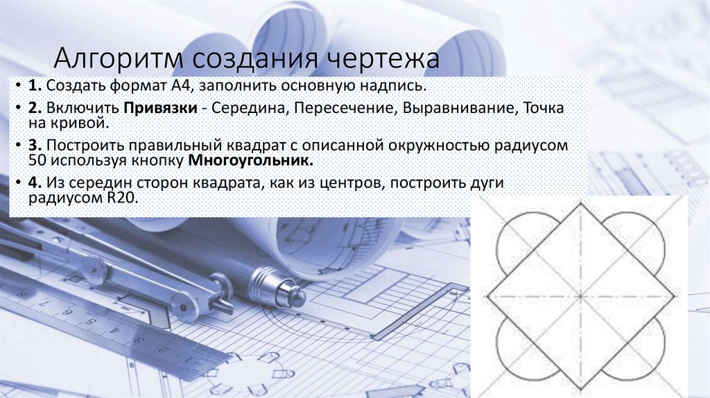 Алгоритм создания чертежа