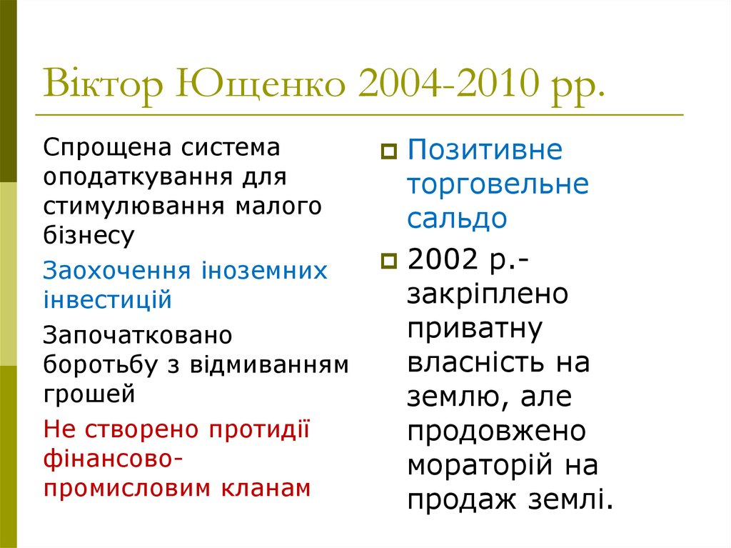 Віктор Ющенко 2004-2010 рр.