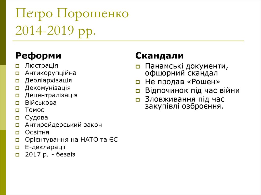 Петро Порошенко 2014-2019 рр.