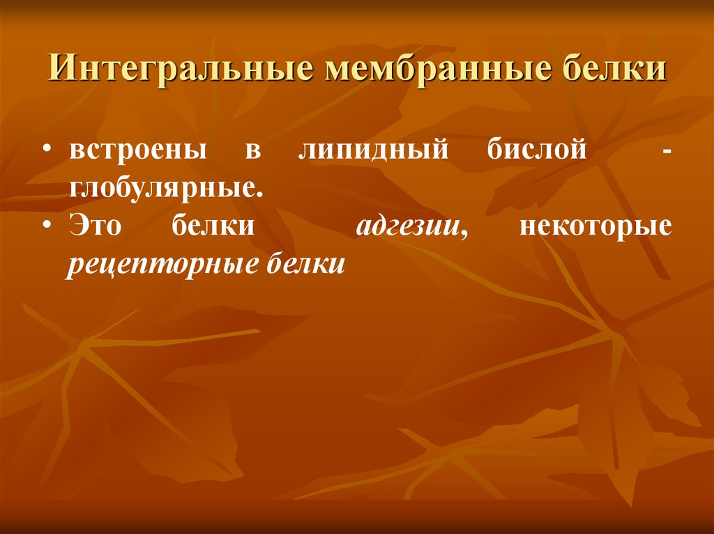 Интегральные мембранные белки