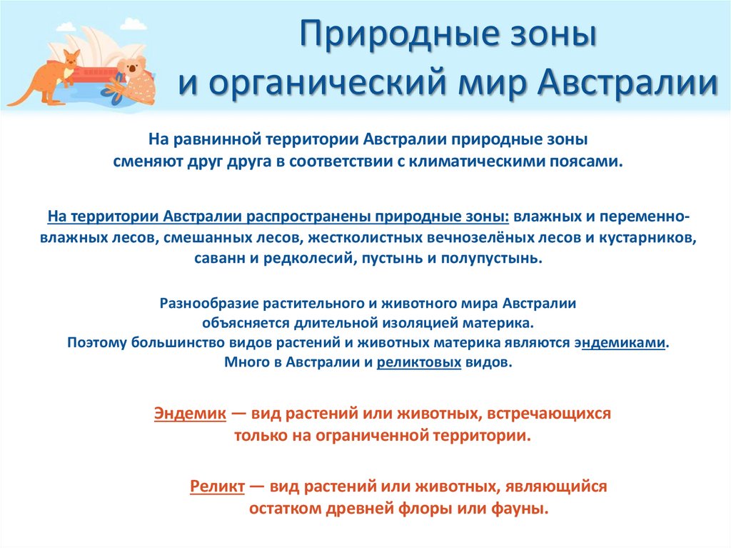 Природные зоны и органический мир Австралии