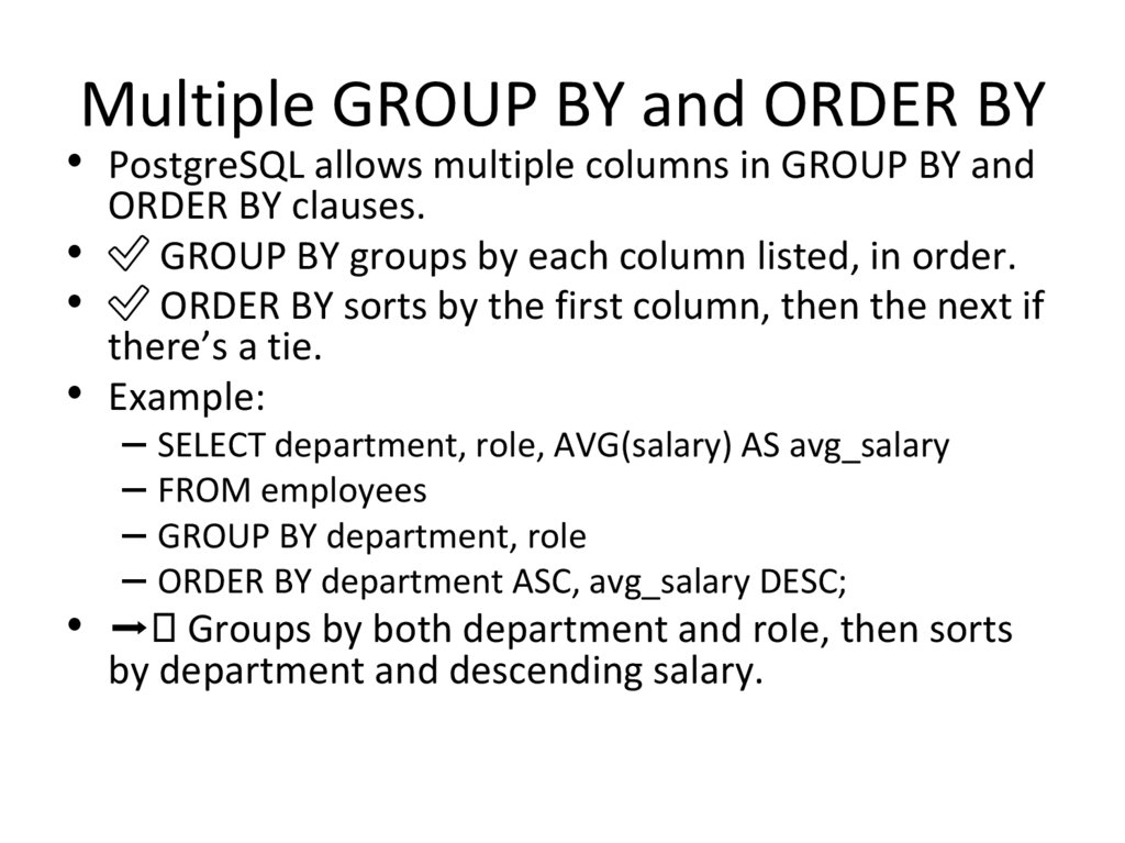 Multiple GROUP BY and ORDER BY