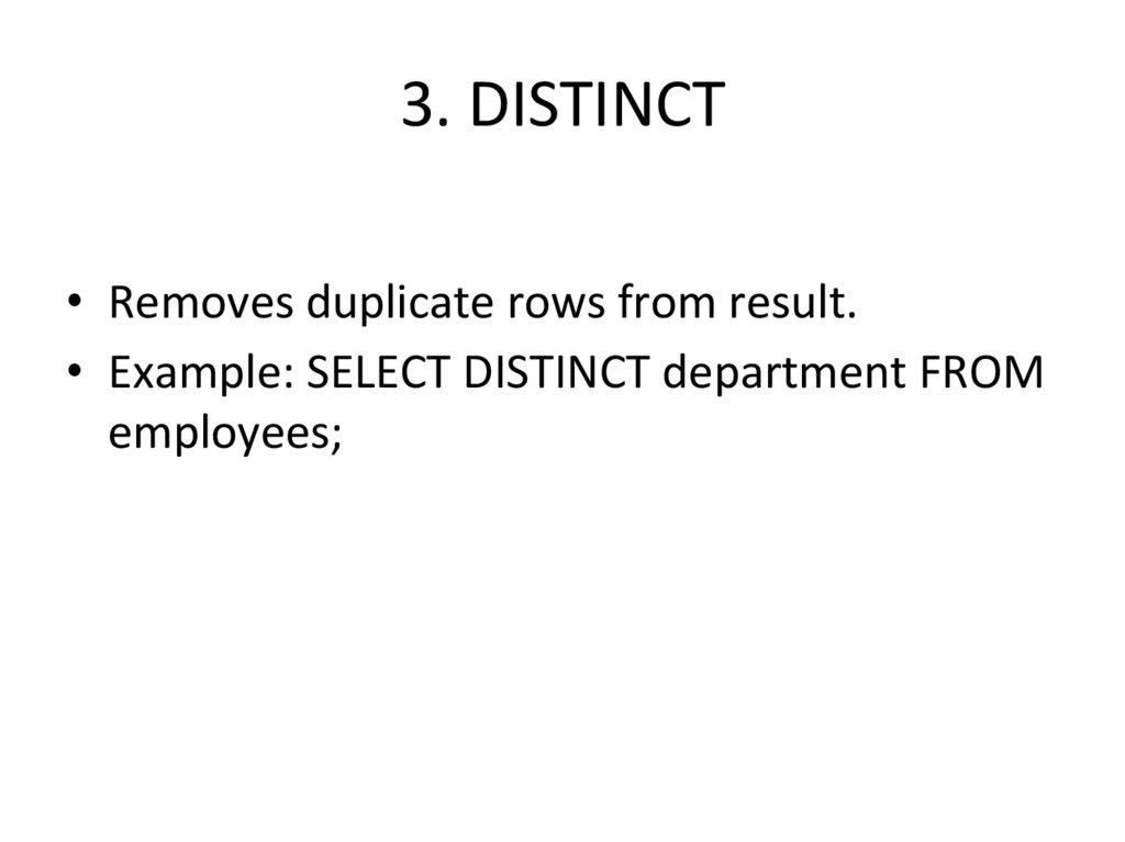 3. DISTINCT