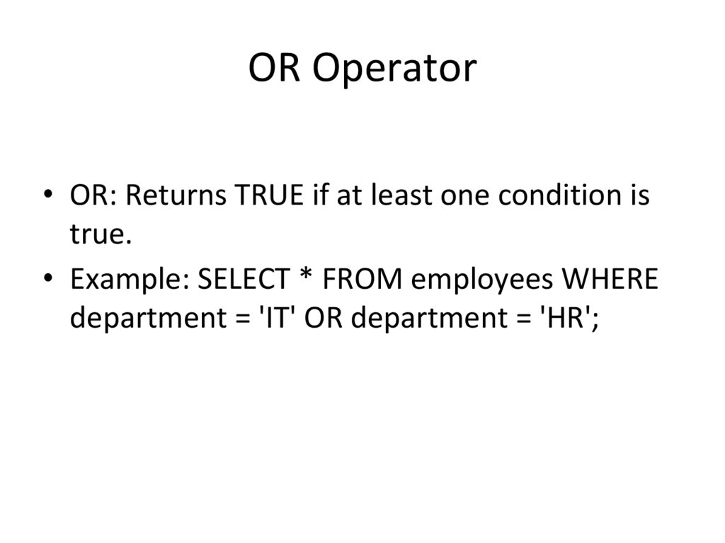 OR Operator