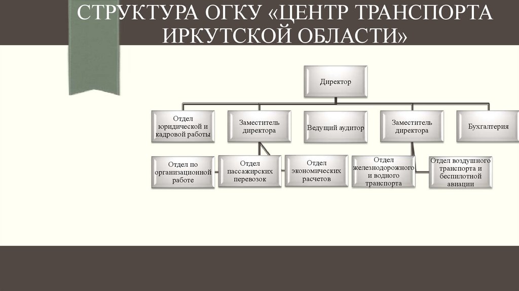 СТРУКТУРА ОГКУ «ЦЕНТР ТРАНСПОРТА ИРКУТСКОЙ ОБЛАСТИ»