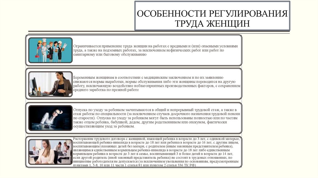 ОСОБЕННОСТИ РЕГУЛИРОВАНИЯ ТРУДА ЖЕНЩИН