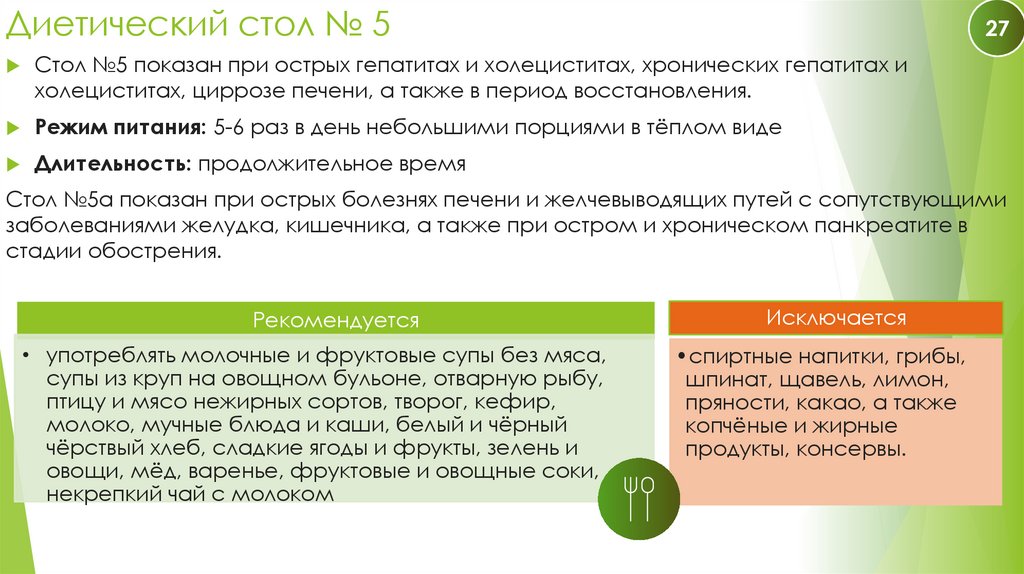 Диетический стол № 5
