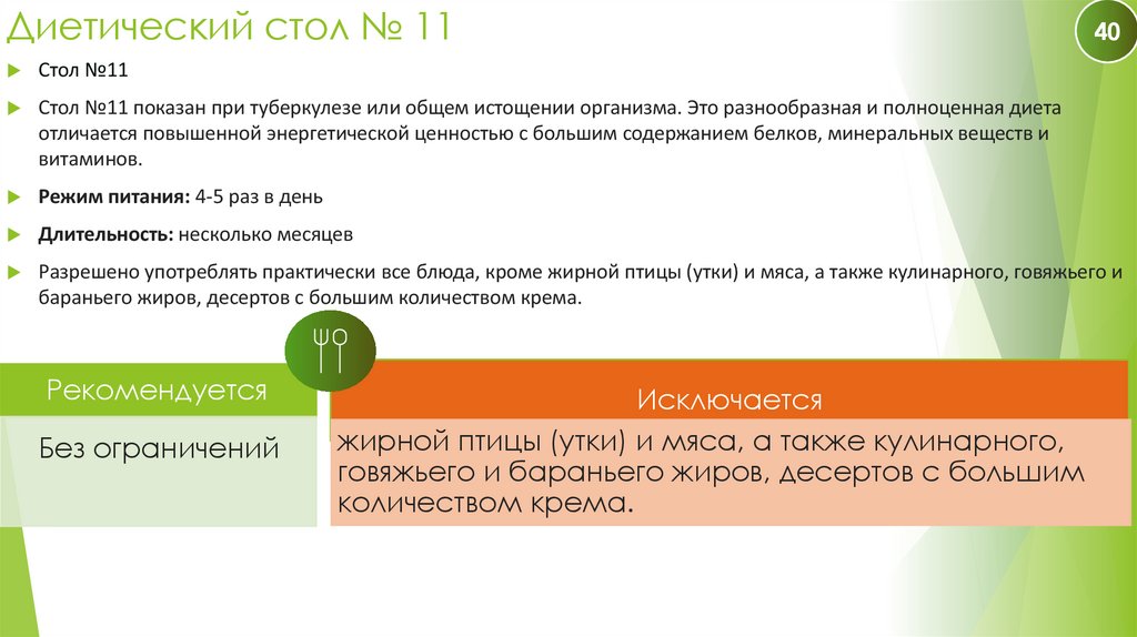 Диетический стол № 11