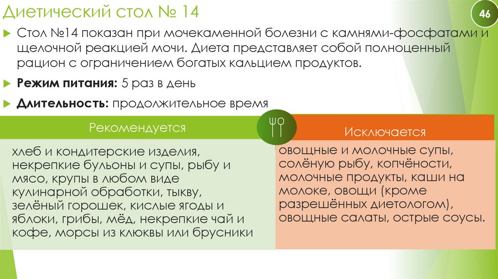 Диетический стол № 14