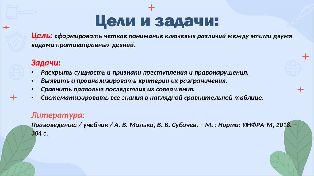 Цели и задачи: