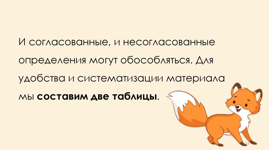 И согласованные, и несогласованные определения могут обособляться. Для удобства и систематизации материала мы составим две