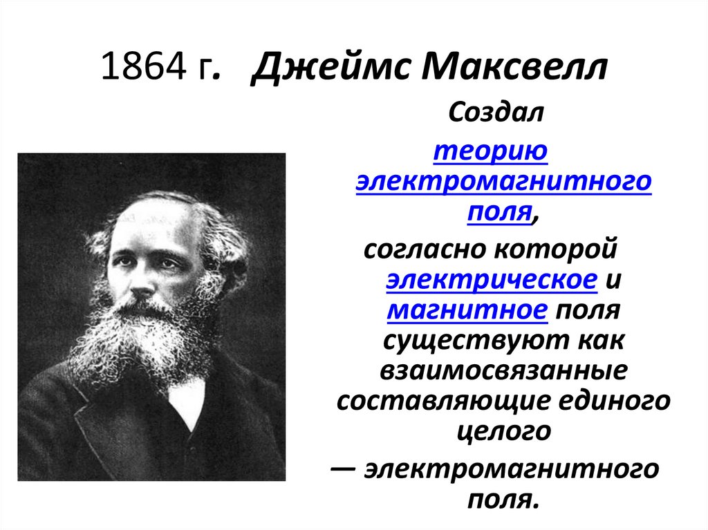 1864 г. Джеймс Максвелл