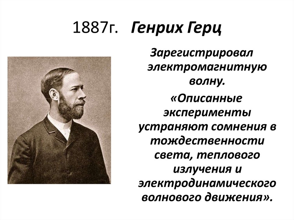 1887г. Генрих Герц