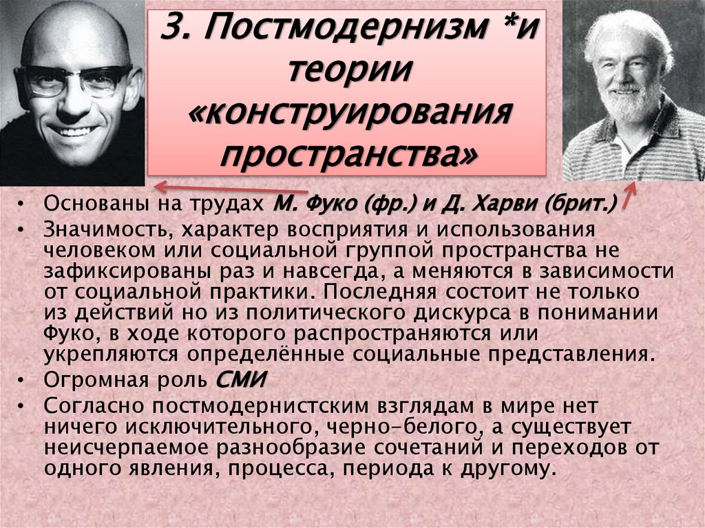 3. Постмодернизм *и теории «конструирования пространства»