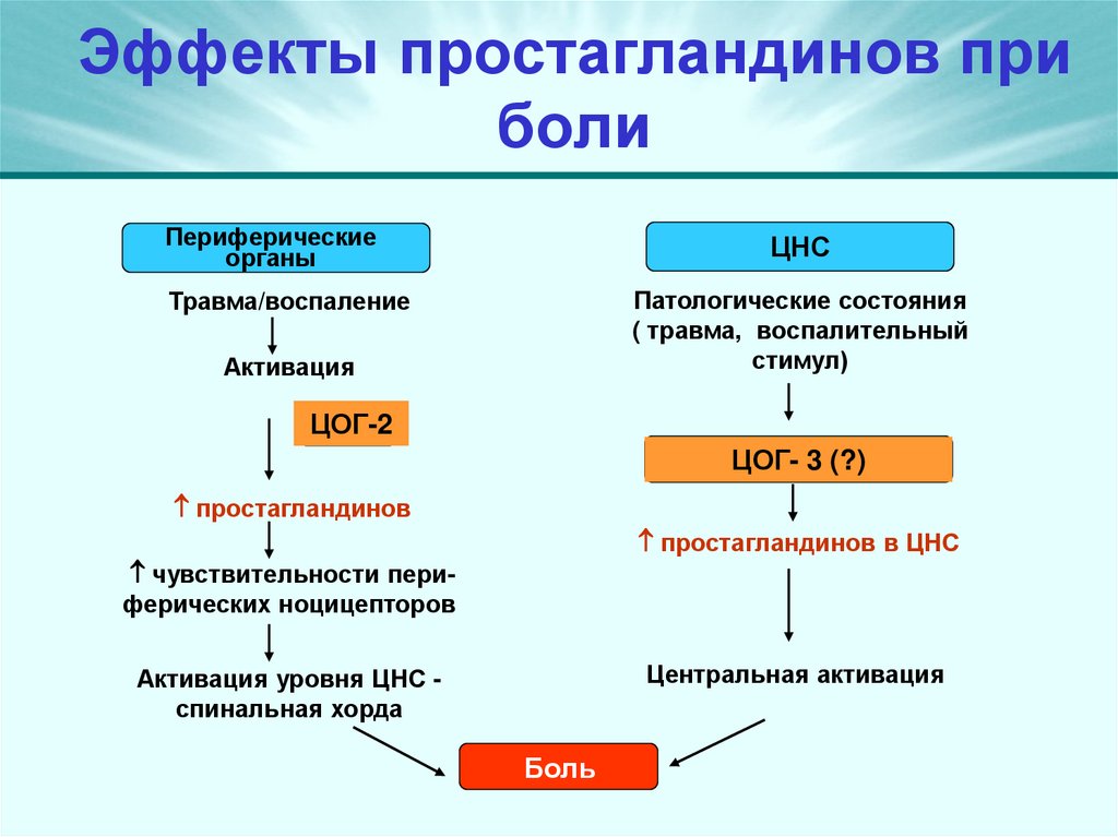 Эффекты простагландинов при боли