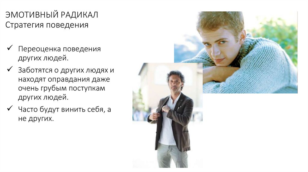 ЭМОТИВНЫЙ РАДИКАЛ Стратегия поведения