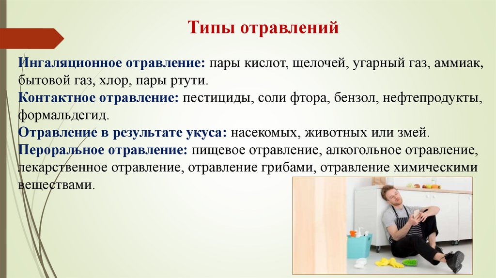 Типы отравлений