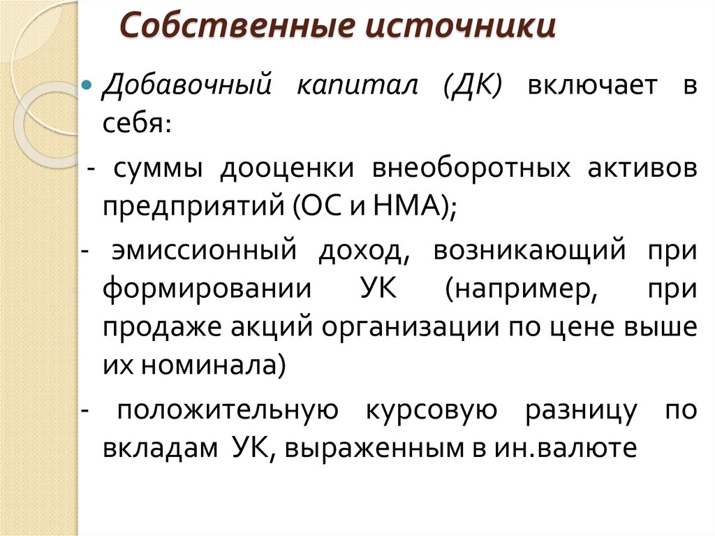 Собственные источники