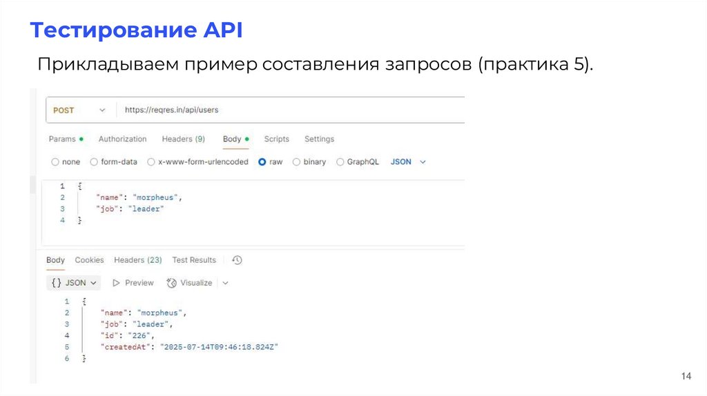 Тестирование API
