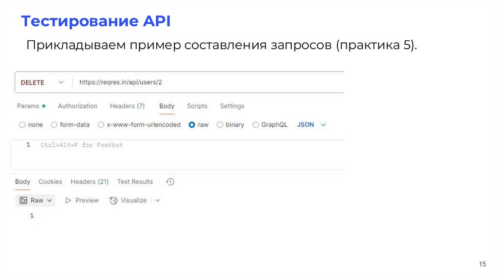 Тестирование API