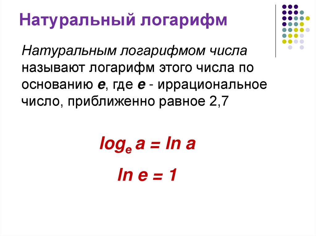 Натуральный логарифм