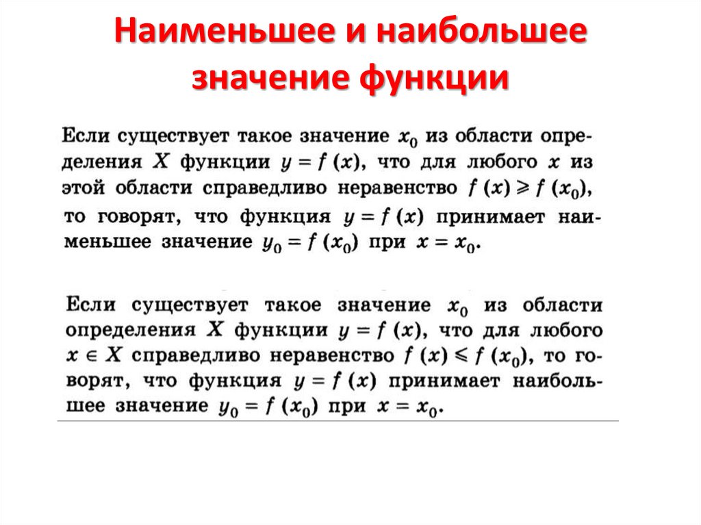 Наименьшее и наибольшее значение функции