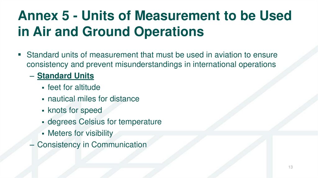 Annex 5 - Units of Measurement to be Used in Air and Ground Operations