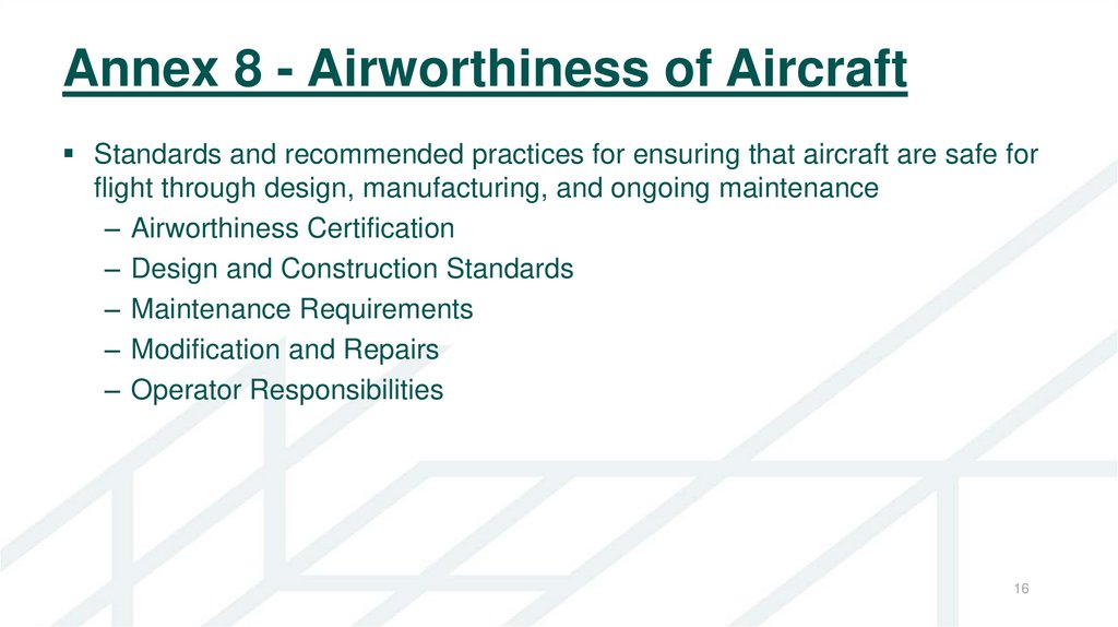 Annex 8 - Airworthiness of Aircraft