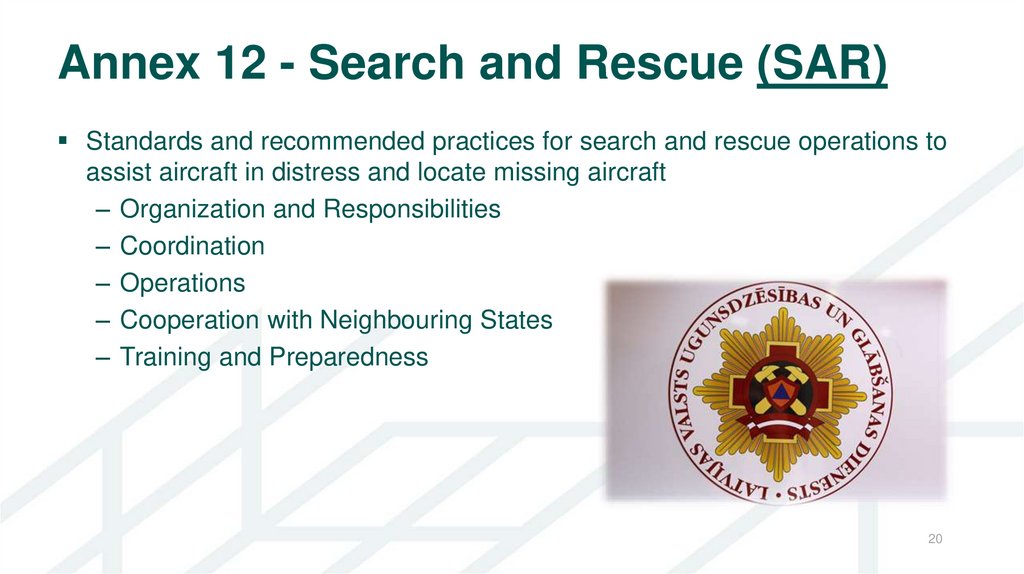 Annex 12 - Search and Rescue (SAR)