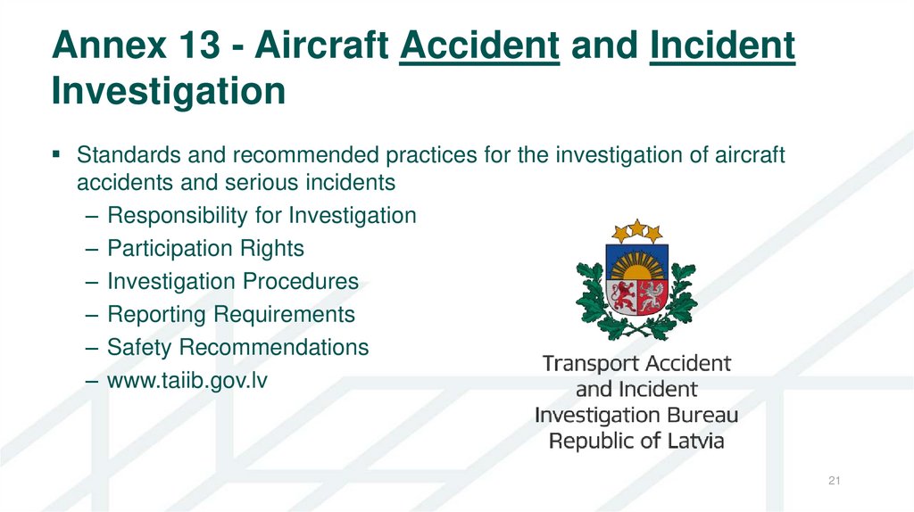 Annex 13 - Aircraft Accident and Incident Investigation