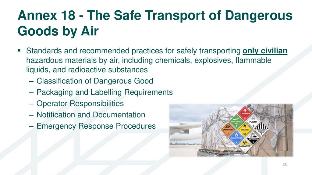 Annex 18 - The Safe Transport of Dangerous Goods by Air