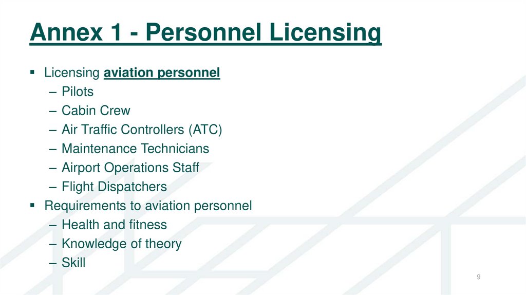 Annex 1 - Personnel Licensing